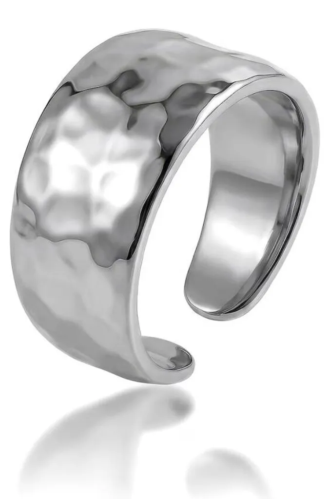 Bague ouverte en acier Olina MCR260792S au design affirmé et moderne