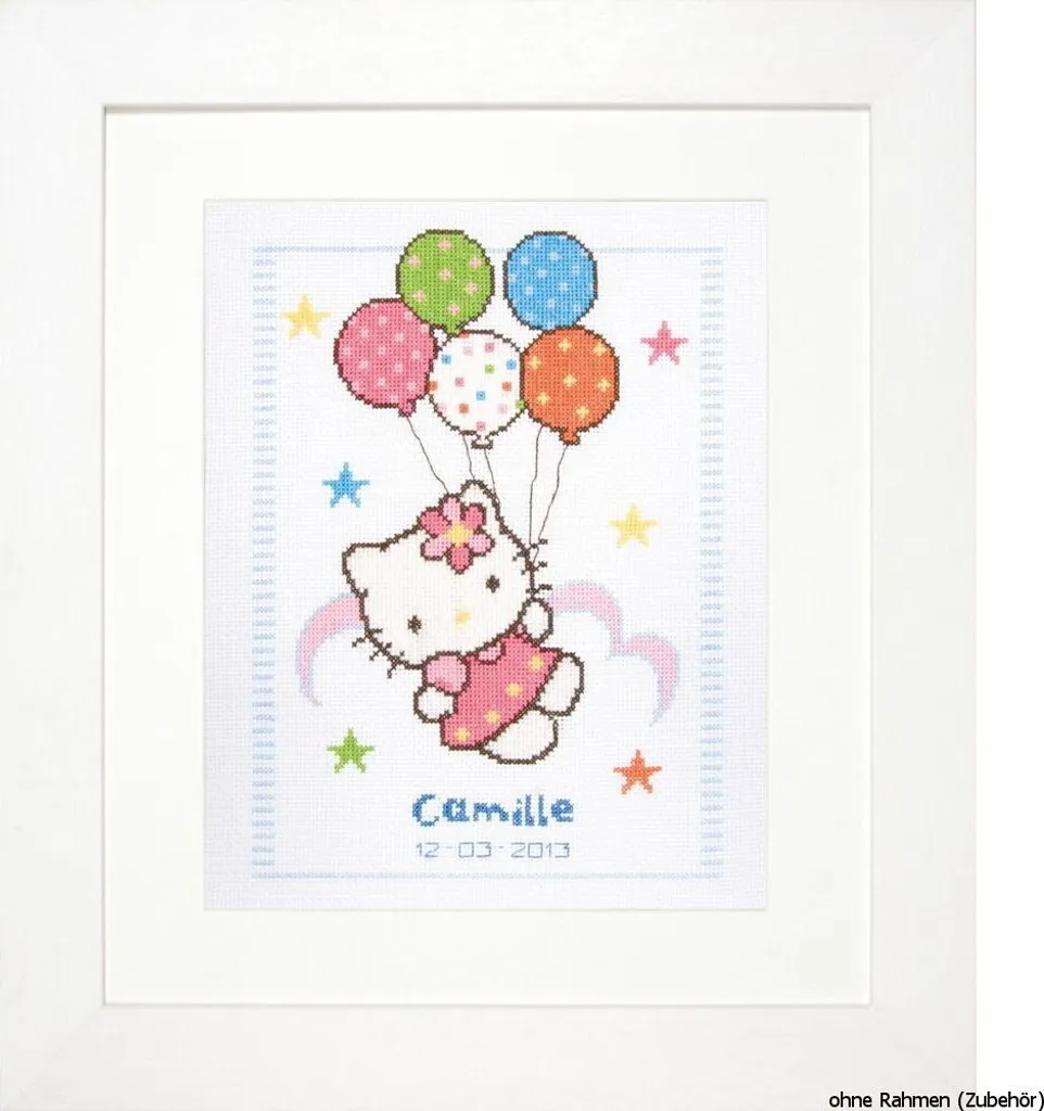 Vervaco Paquet à broder point de croix compté Hello Kitty 23x22 cm