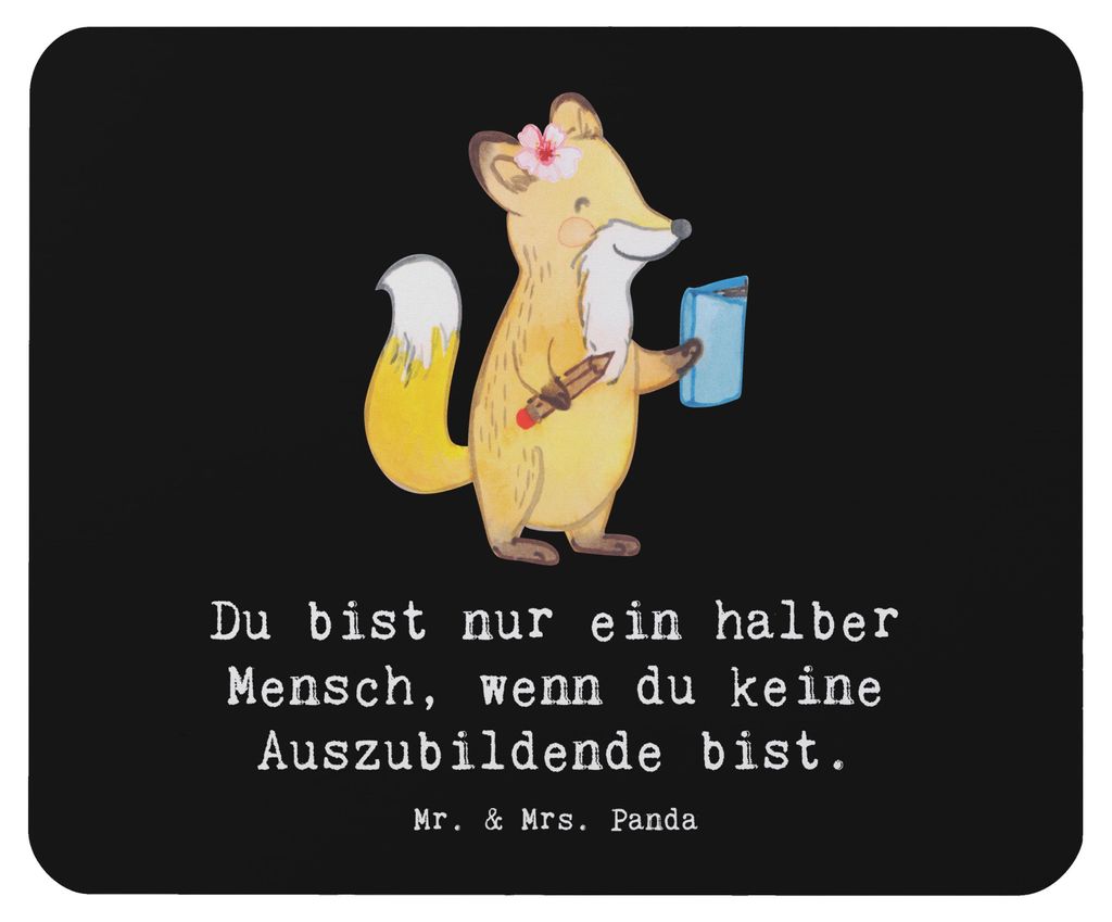 Mr. & Mrs. Panda Mouse Pad Auszubildende Herz - Schwarz - Geschenk, Lustig, Abschlussprüfung, pc mausunterlage, mousematte, notebook mauspad, Spru...