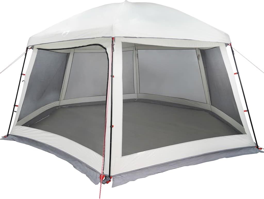 vidaXL Poolzelt mit abnehmbarem Überzelt Netzwänden Grau 512x458cm