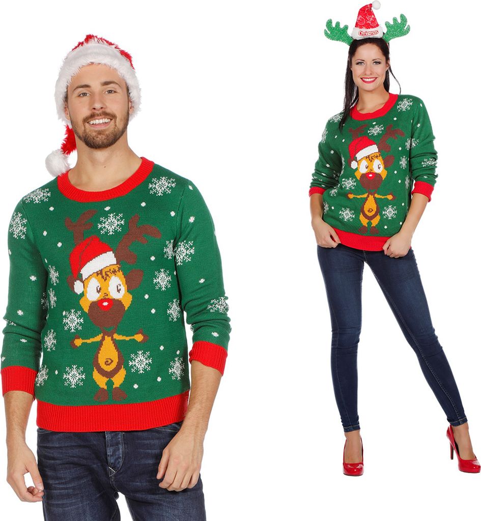 Wilbers Weihnachtspullover Rentier grün S - XXL  Produktbild 4