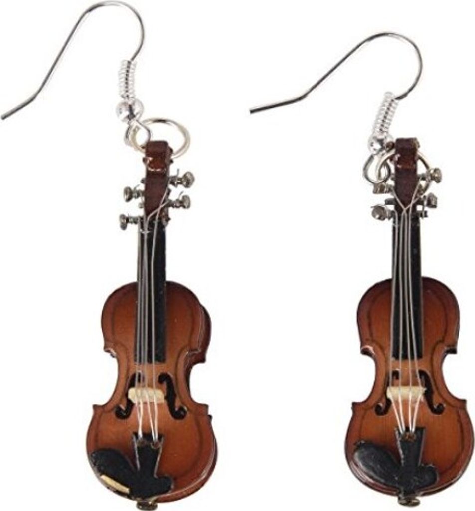 Geigenohrringe Ohrringe Geige Violine 2 Geigen Miniblings Orchester Geiger + Box