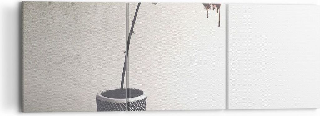 Bild auf Leinwand - Leinwandbild - 3 Teile - Symbol Rose Leiden - 120x40cm - Wand Bild - Wanddeko - Wandbilder - Leinwanddruck - Bilder - Wanddekor...