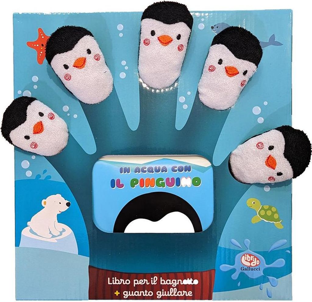 In acqua con il pinguino. Libro guanto