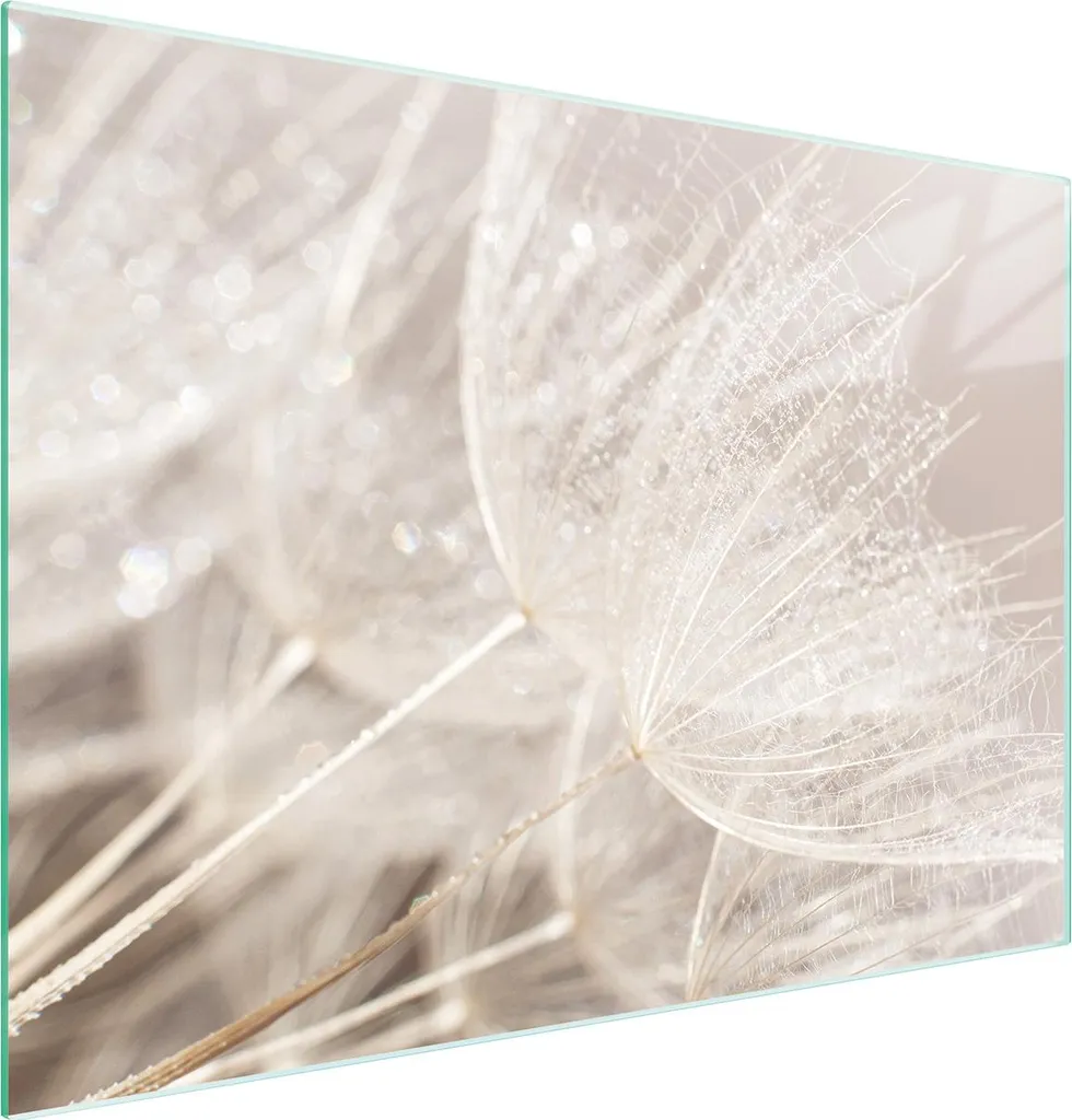 Tagliere Vetro 30x22 Dandelion Beige | Piastra Salva Spazio Cucina