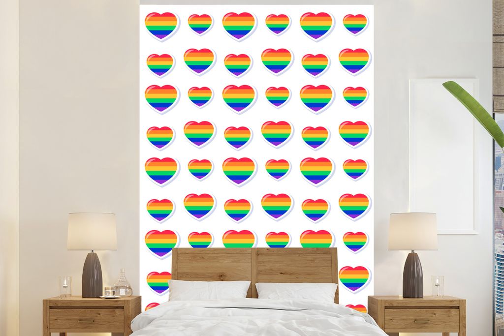 MuchoWow Fototapete für Wohnzimmer oder Schlafzimmer Wandtapete Vinyl Motivtapete Liebe - Stolz - Vorlage - 160x240 cm - Vinyltapete