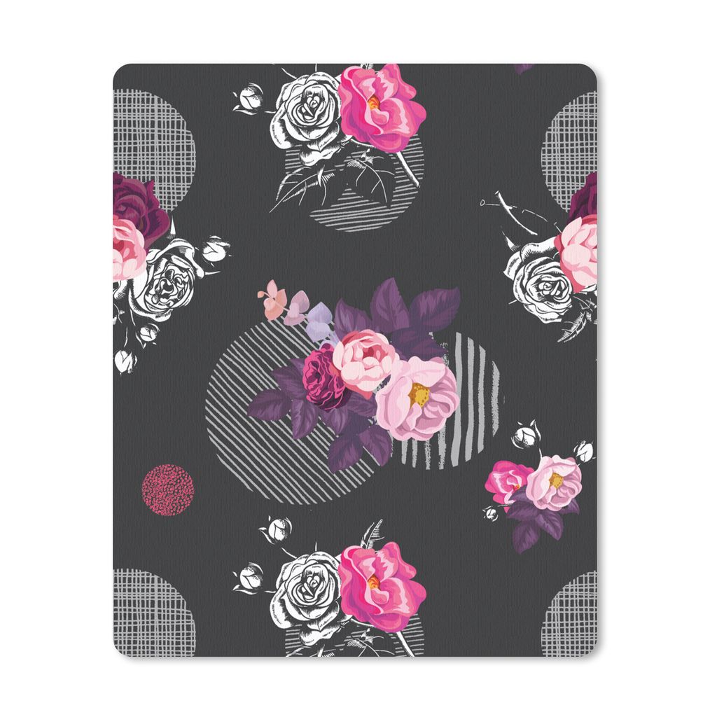 MuchoWow Mauspad Mousepad Rosen - Blumen - Muster 19x23 cm - Mousepads - Maus Mat - Pad - Mausunterlage - Mauspads - Spielen