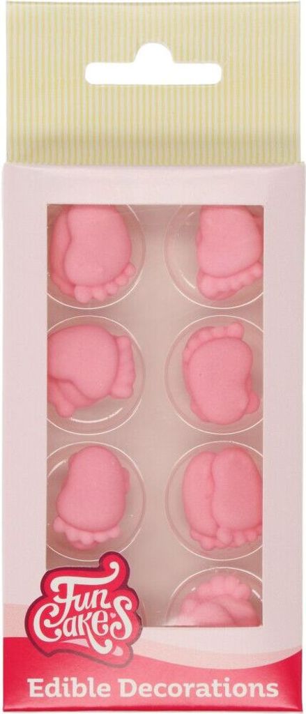 FunCakes Zucker Dekorationen Baby Füße Rosa Set  (16 Teile) Produktbild 