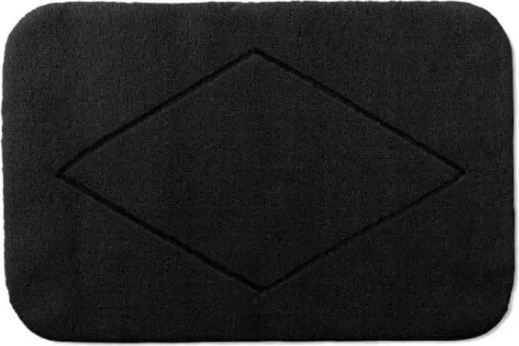 Rhomtuft Badteppich Raute abgerundet Farbe schwarz Größe 70x120 cm