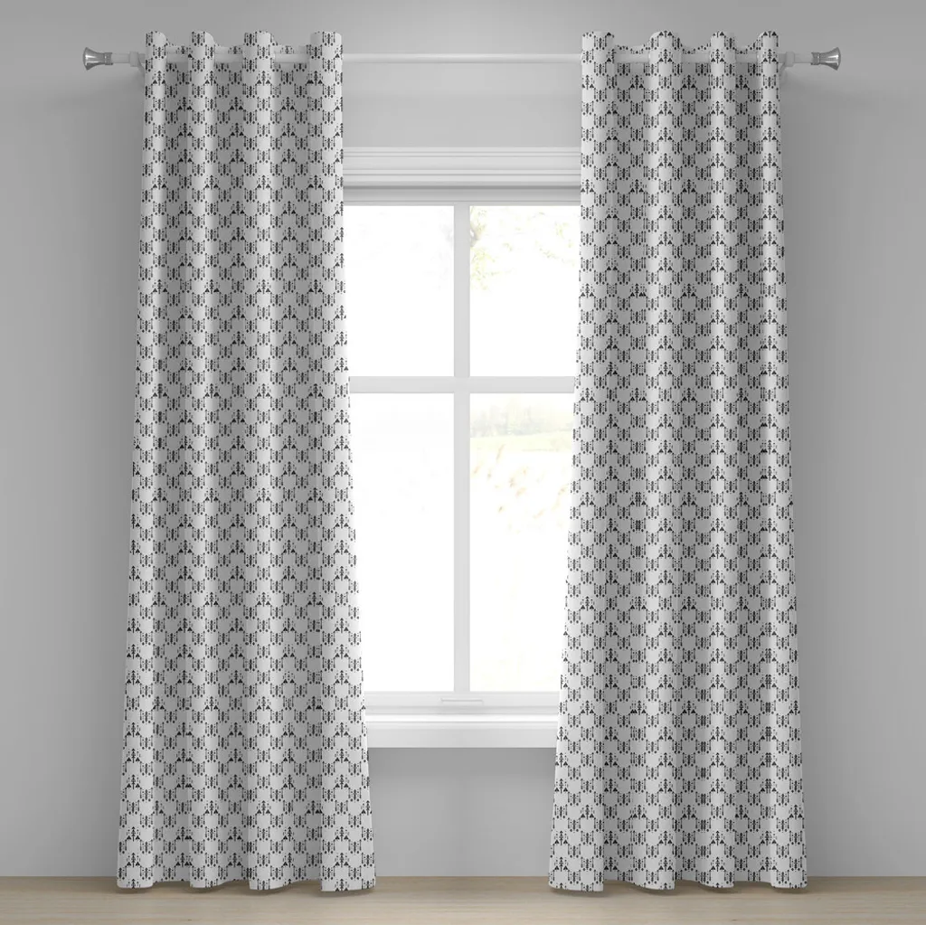 Set 2 Tende ABAKUHAUS Design Tribale Grigio per Soggiorno e Camera