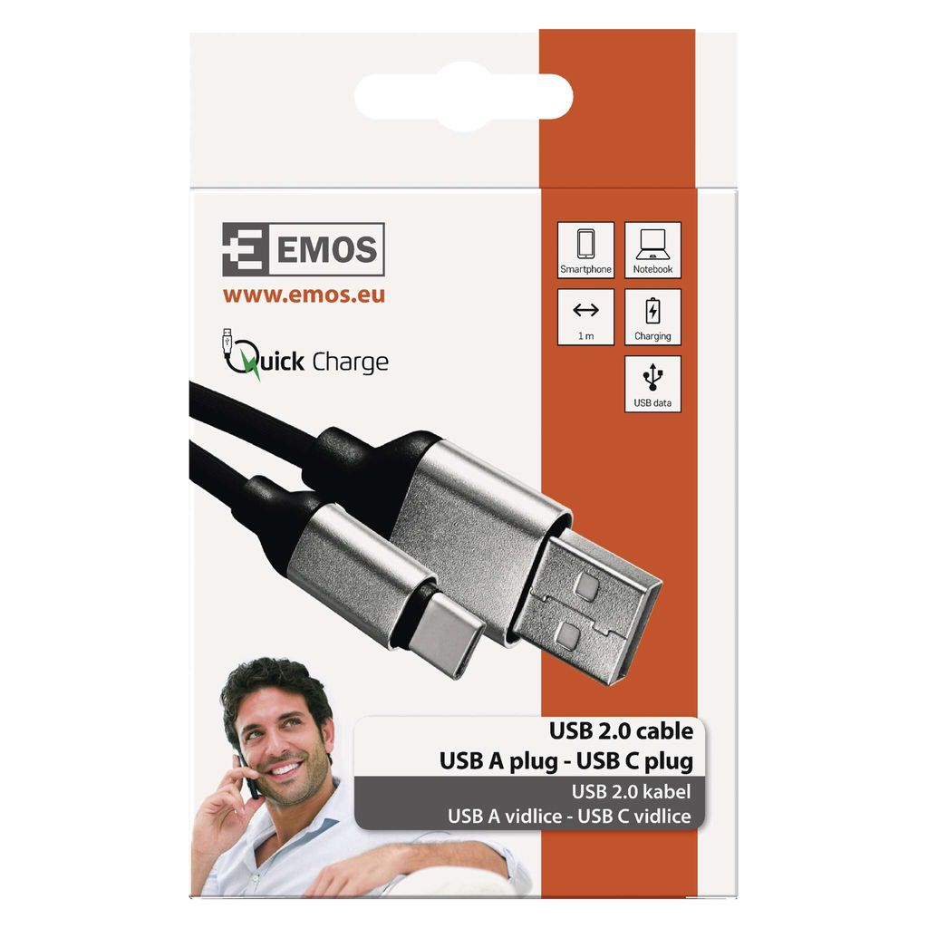 EMOS USB-C Schnelladekabel auf USB 2.0, Quick-Charge 2,4 A Produktbild 6