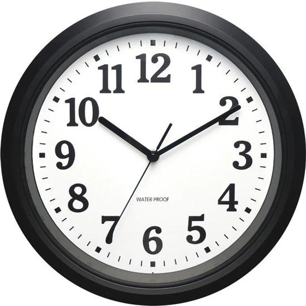 Horloge de jardin 32 cm pour balcon et pergola - Modèle étanche noir