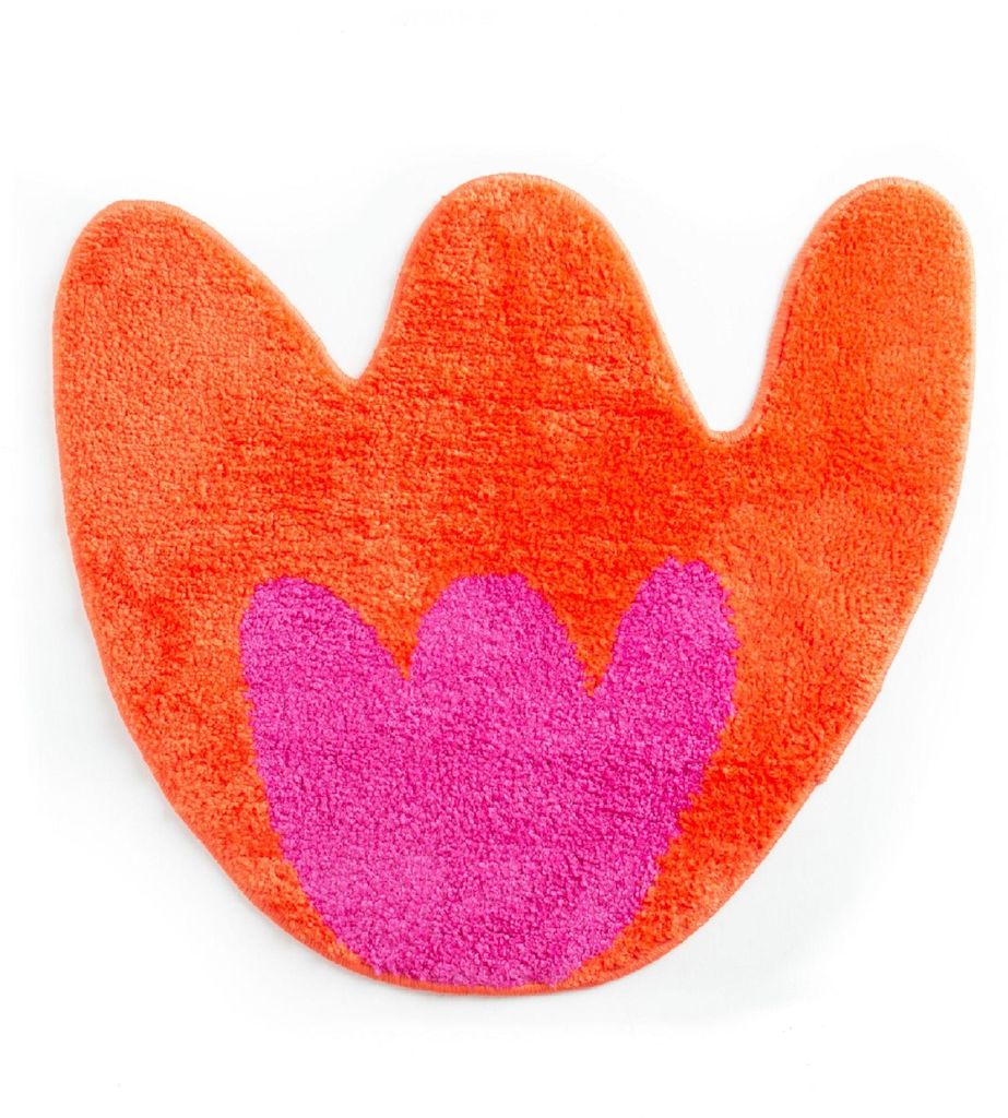 Tapis de bain en forme de tulipe, en microfibre, 60x54 cm, Image du produit 