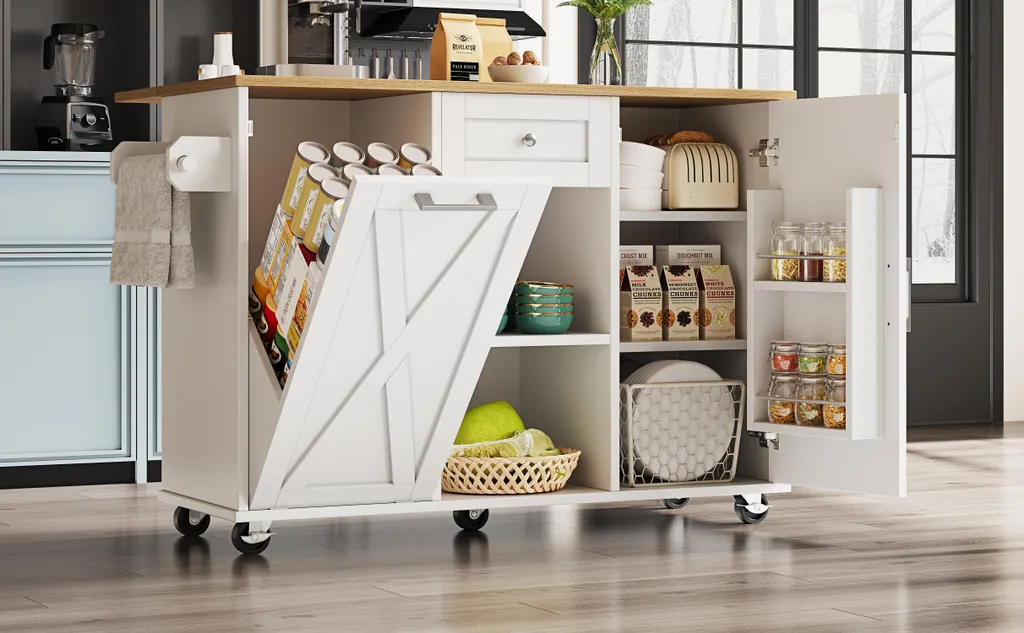 Buffet de Cuisine Multifonctionnel et Table à Manger Extensible