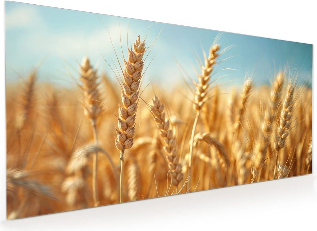 Küchenrückwand Spritzschutz Glas mit Motiv Weizenfeld 40 x 40 cm