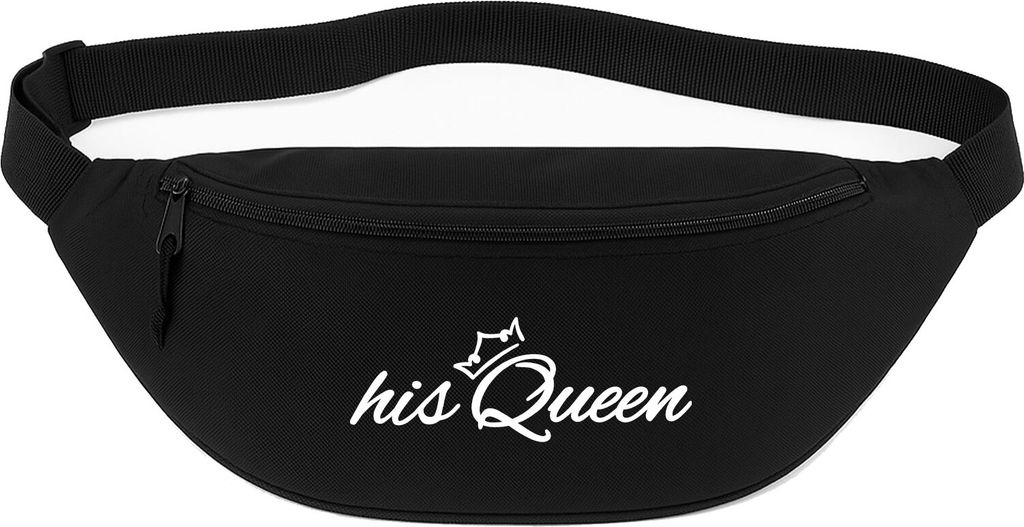 Huuraa Bauchtasche his Queen Krone 2,5 Liter Black Polyester Crossbody Bag Geschenkidee