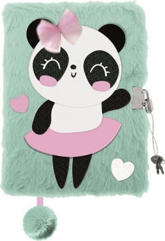 Majewski Plüschtagebuch A5 96k Panda Ballerina Produktbild 