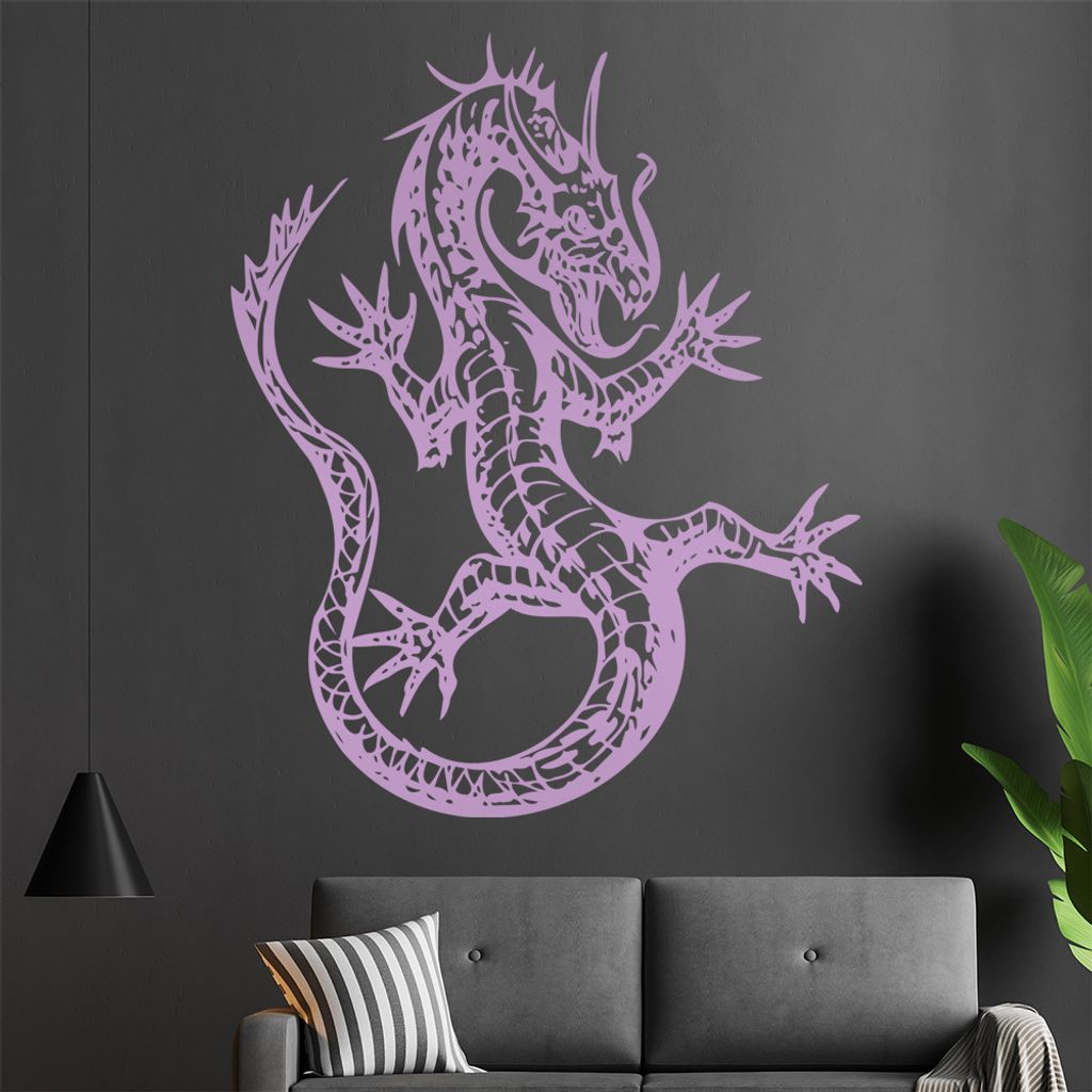 China Drachen Wandtattoo in 6 Größen - Wandaufkleber Wall Sticker - Dekoration, Küche, Wohnzimmer, Schlafzimmer, Badezimmer