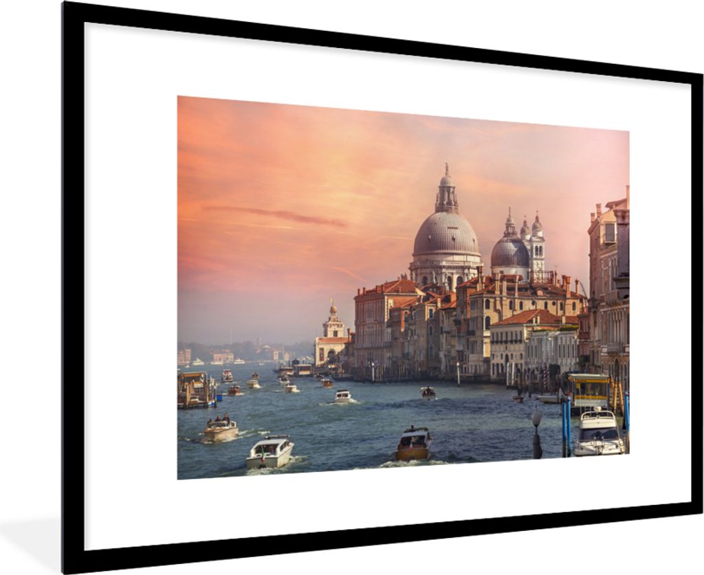 MuchoWow MuchoWow Gerahmtes Poster Italien - Venedig - Canal Grande 90x60 cm - Poster mit zchwarzem Bilderrahmen - Wanddekoration - Fotos
