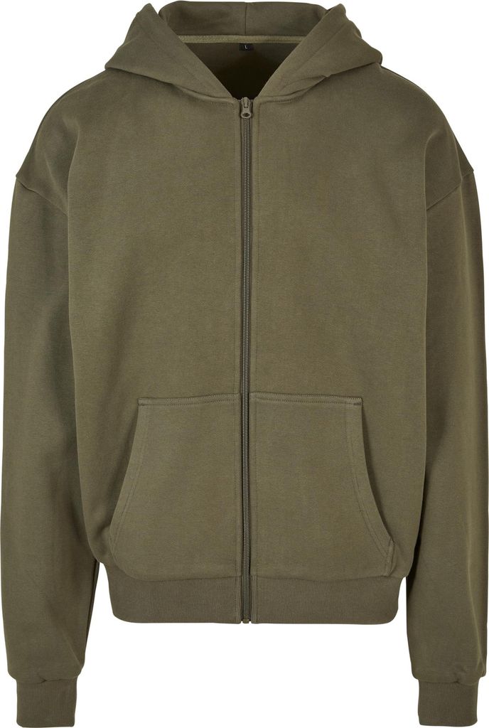 Build Your Brand - Hoodie mit durchgehendem Reißverschluss Ultra-Schwer für Herren RW8469 (XXL) (Oliv)