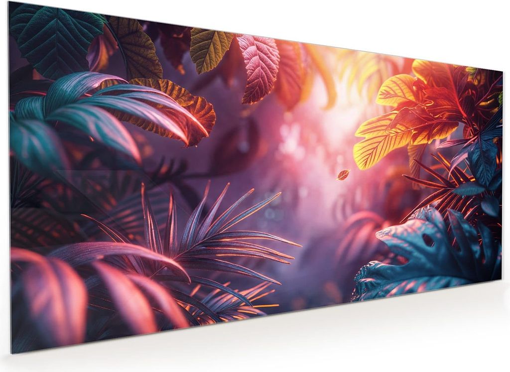 Küchenrückwand Spritzschutz Glas mit Motiv Lichtdurchfluteter Dschungel 40 x 40 cm