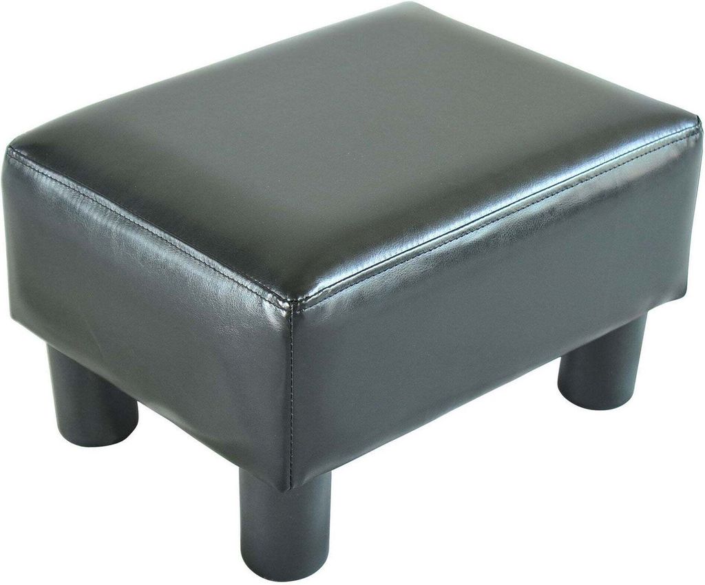 Homcom HOMdotCOM Fußhocker Kunstleder schwarz Produktbild 