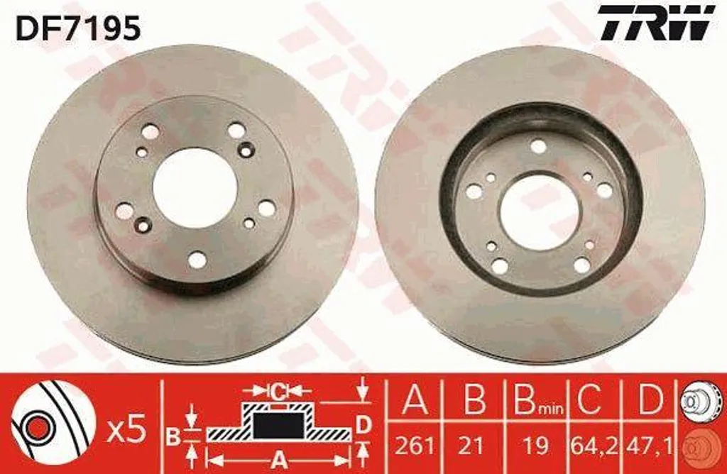 Disque de frein de rechange pour Honda Civic et CR-Z - Qualité TRW