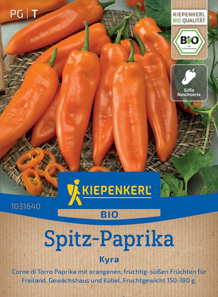 Kiepenkerl Spitz-Paprikasamen Kyra Capsicum annuum 6 Pflanzen