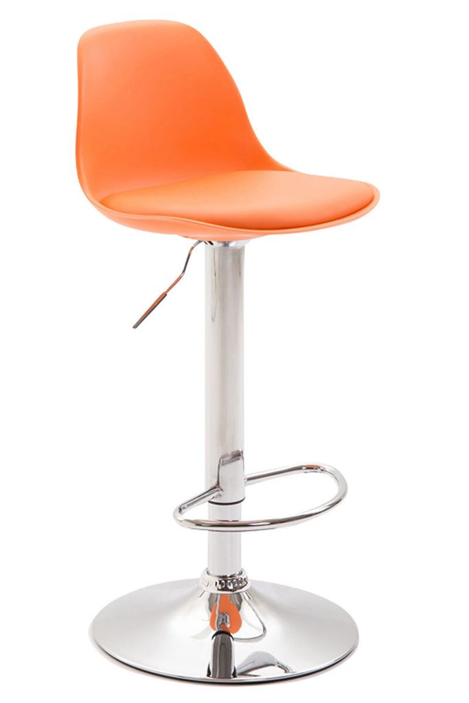 CLP Barhocker Kiel Kunststoff höhenverstellbar und drehbar Farbe:orange;Gestell Farbe:chrom