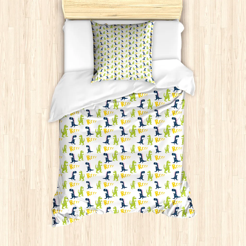 Set Letto Singolo Dinosauri ABAKUHAUS Microfibra Antiacaro 135x200