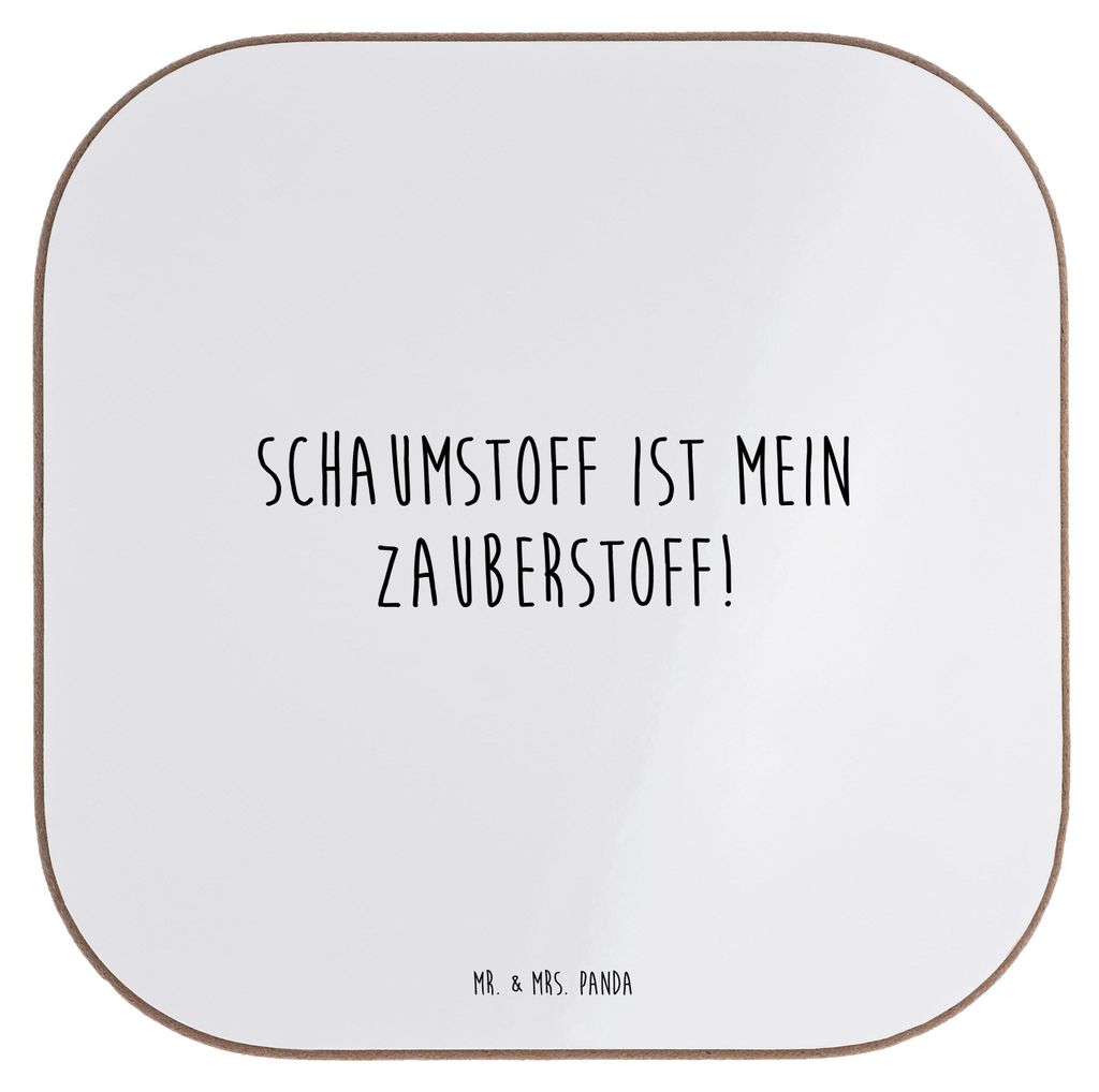 Mr. & Mrs. Panda Flaschenuntersetzer Spruch Zauber der Polsterin - Weiß - Geschenk, Beruf, Untersetzer Tasse, handwerkliches Können, Design, Glä...