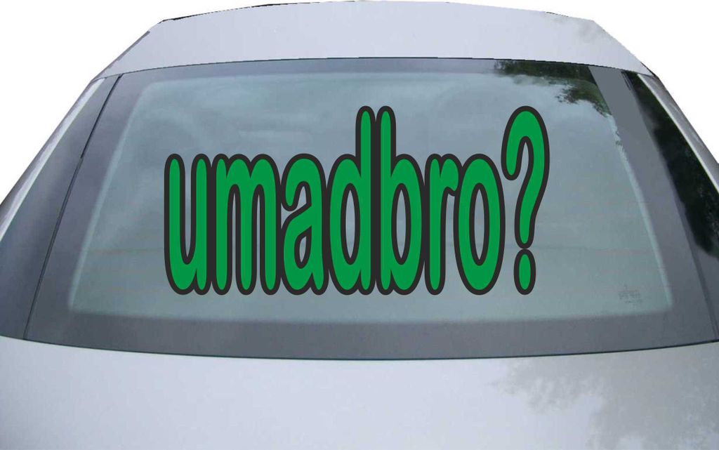 Indigos UG - Aufkleber Heckscheibe & Motorklappe DE6010 - grün - 600x294 mm - umadbro? - Auto Scheiben Fenster Heckklappe Tuning Racing JDM - Die cut