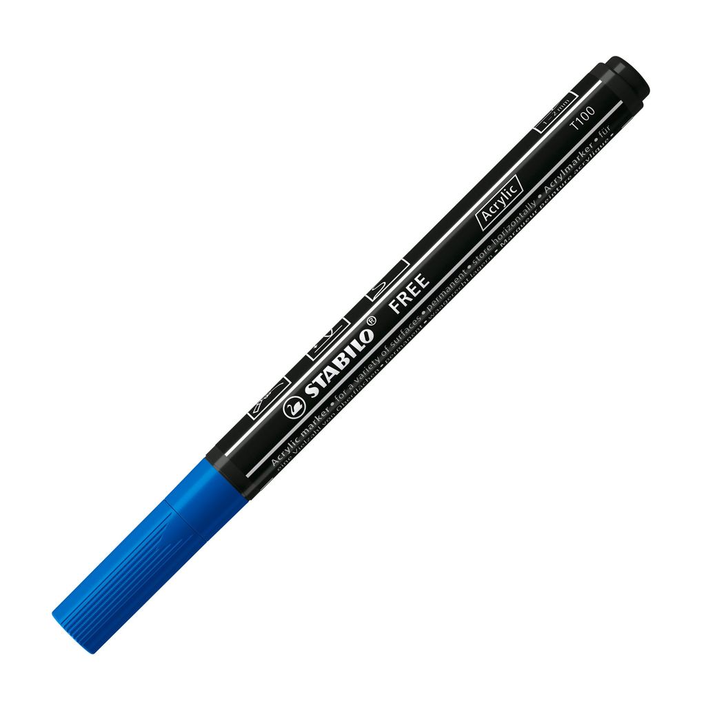 STABILO FREE Acrylic T100 Acrylmarker - 1-2 mm - dunkelblau