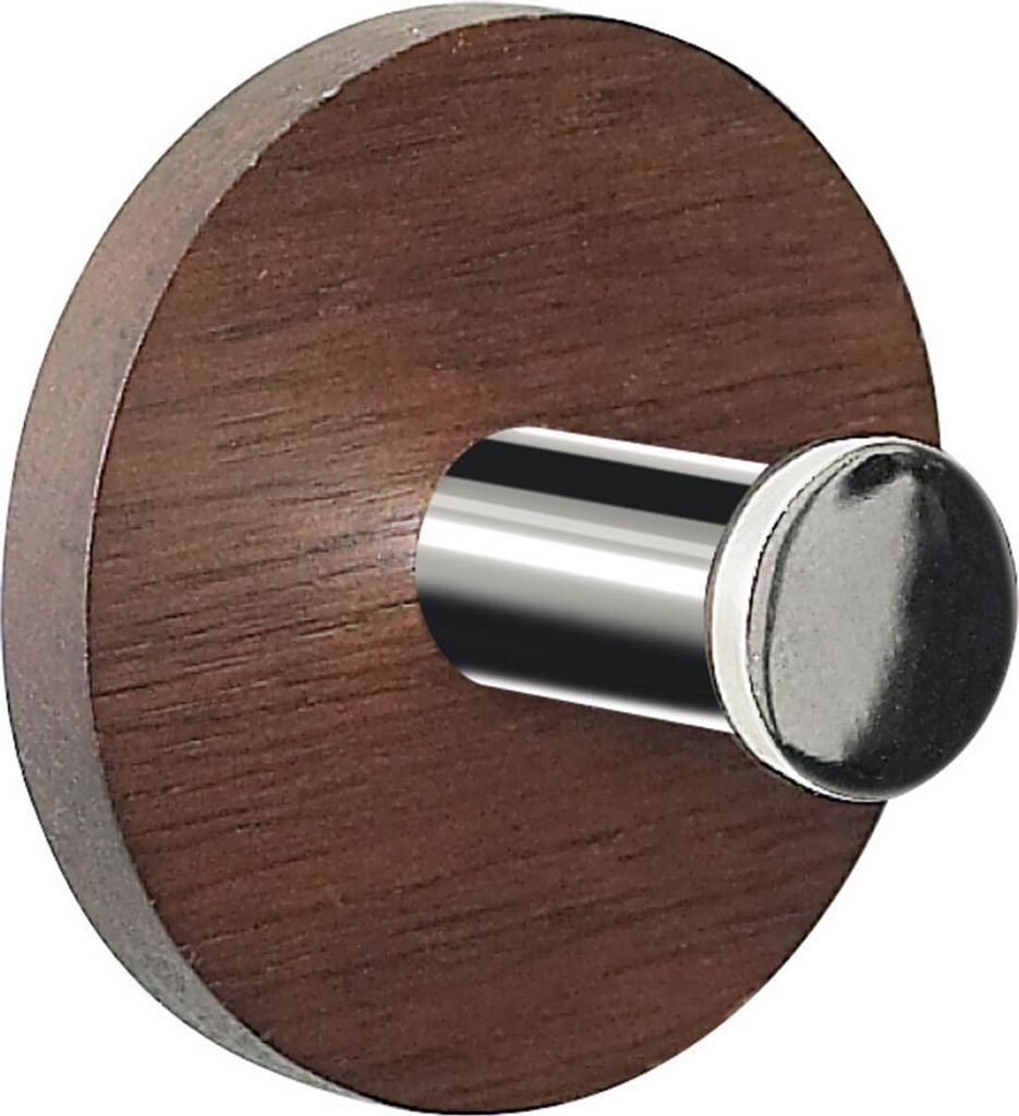 Spirella Handtuchhaken Haken Selbstklebend Bad und Küche Handtuchhalter Kleiderhaken Ohne Bohren Walnuß Braun