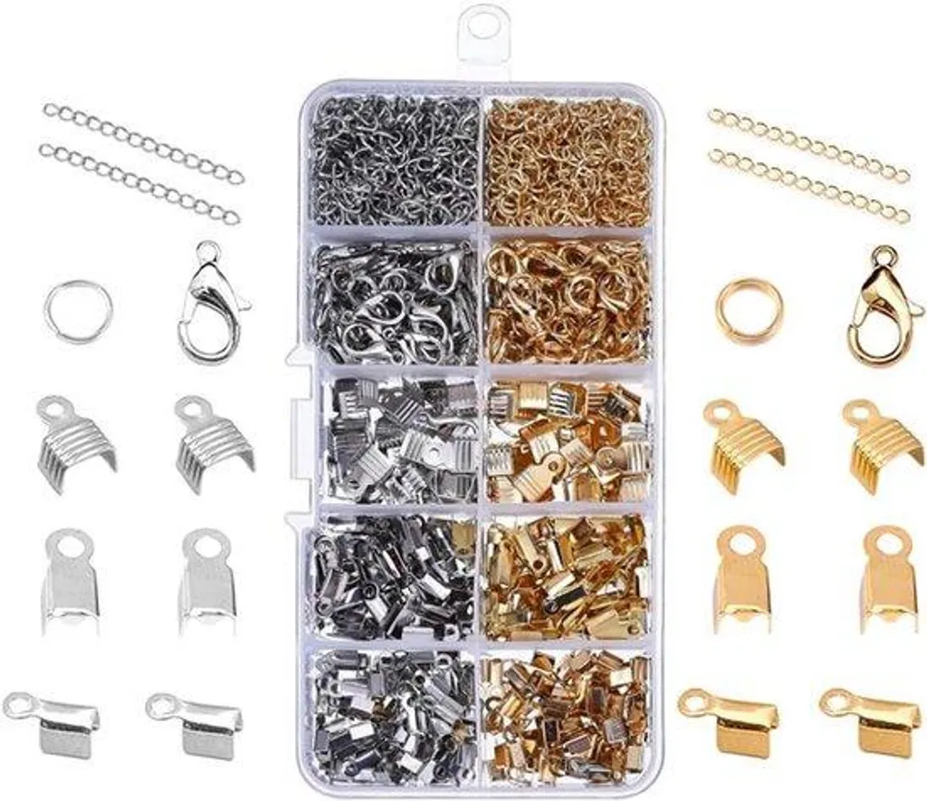 Lot de 1000 fermoirs à clip et mousquetons pour création de bracelets