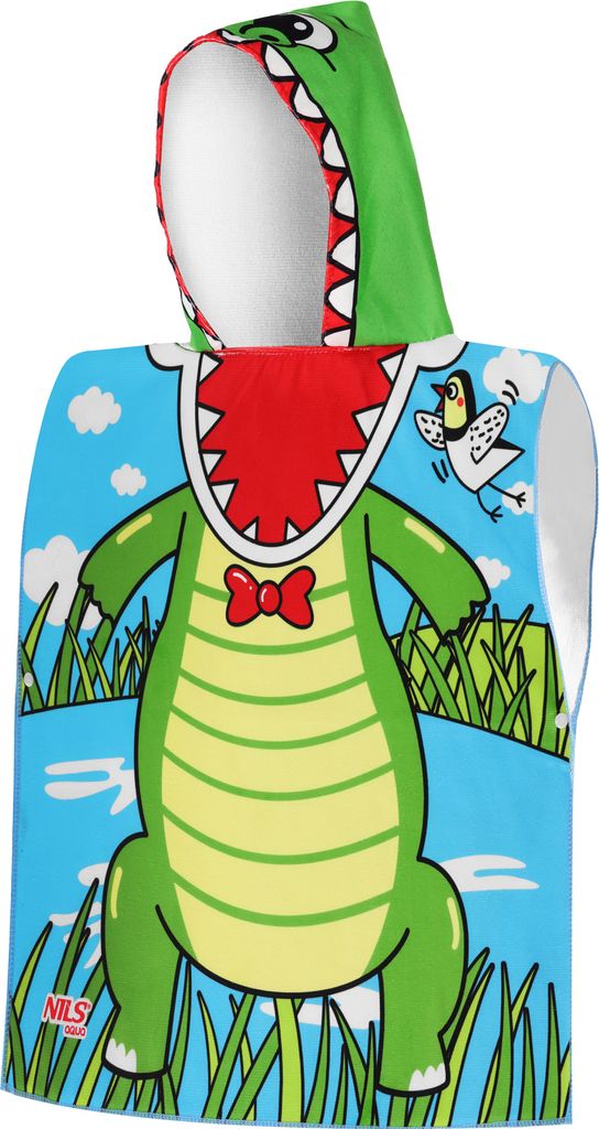Badeponcho Kinder Badetuch Poncho mit Kapuze Weich Säugfähig Badehandtuch Strandponcho Strandtuch Kapuzen-Handtuch Crocodile