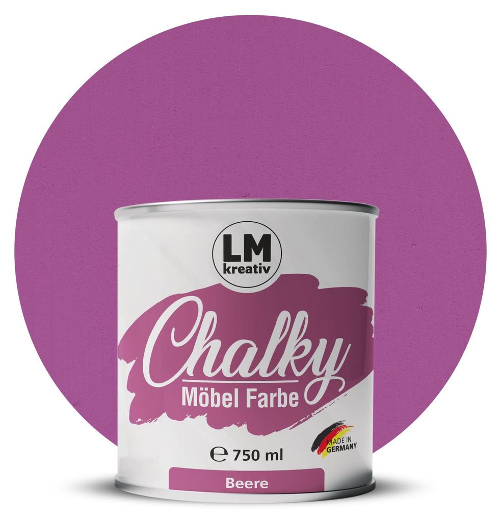 LM-Kreativ Chalky Möbelfarbe 750 ml, Beere – deckende Produktbild 
