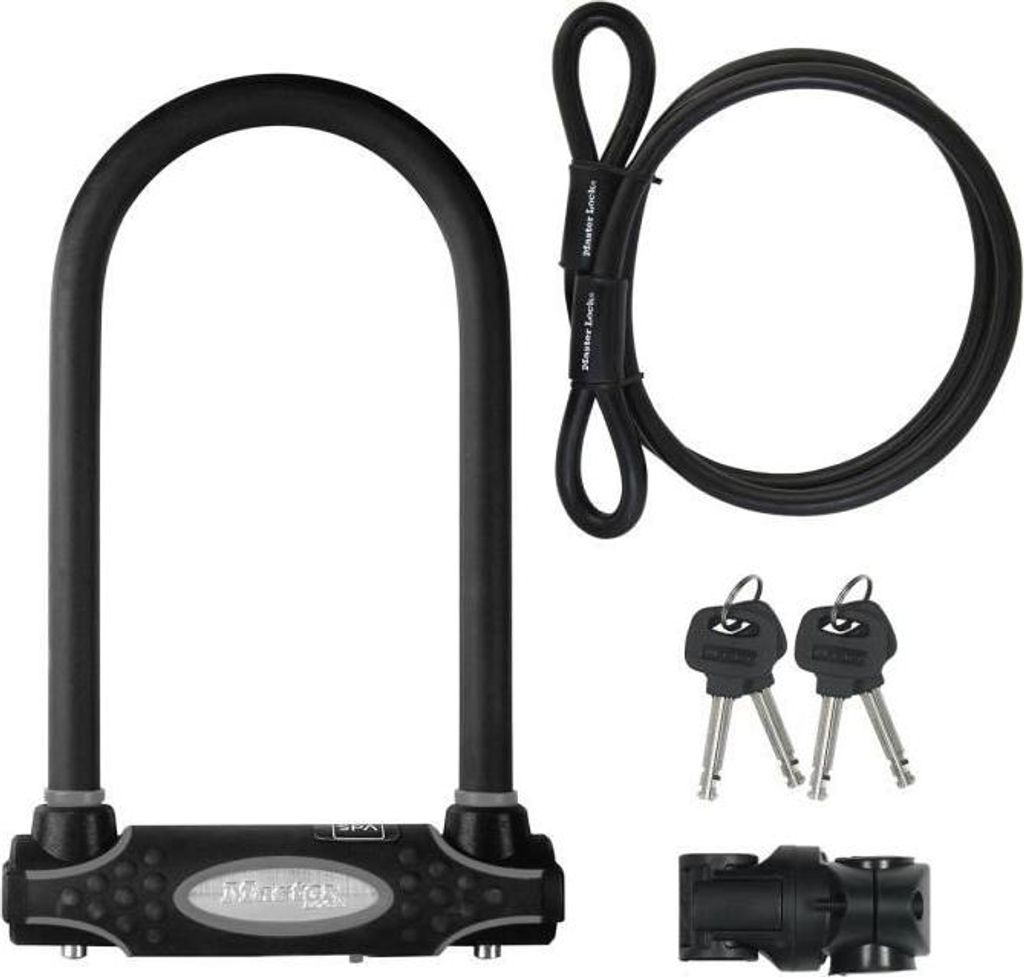Fahrrad U-Schloss mit Kabel, Gehärteter Stahl, Doppelverriegelungsbügel, Universalhalterung, Sold Secure Gold