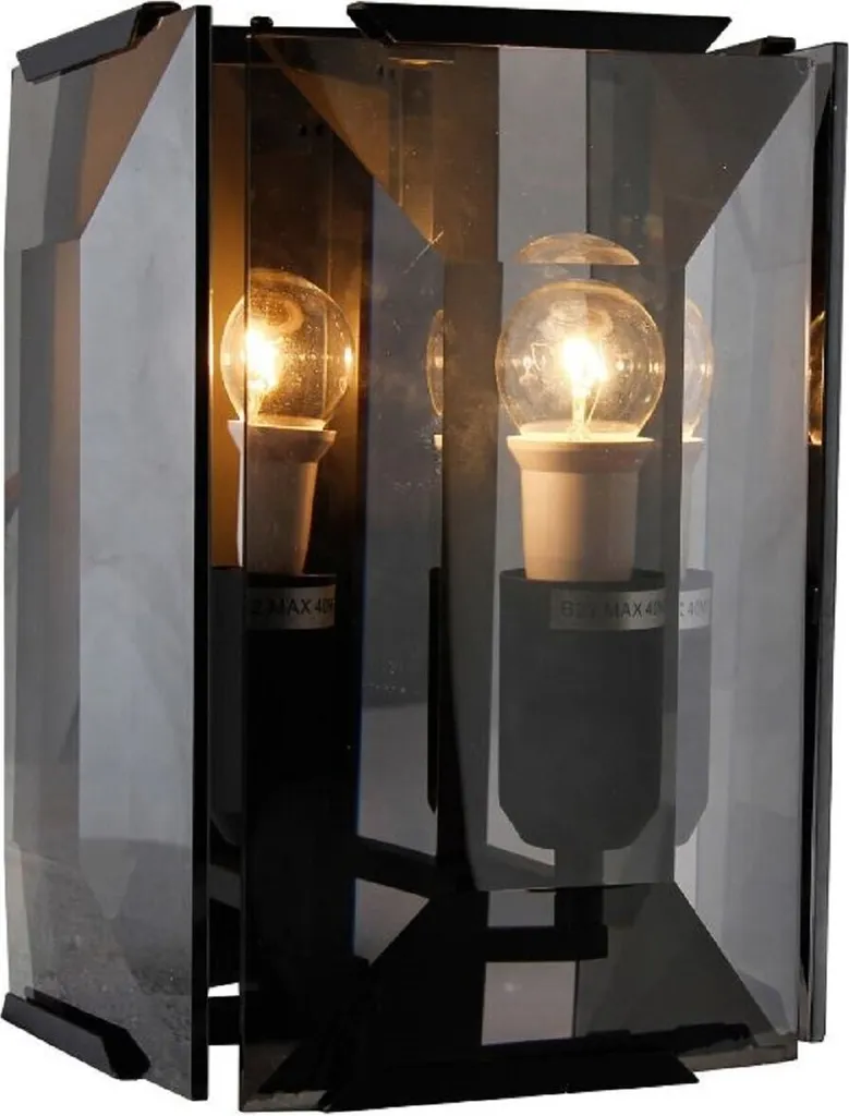 Luminaire de luxe en verre teinté gris et métal noir Casa Padrino