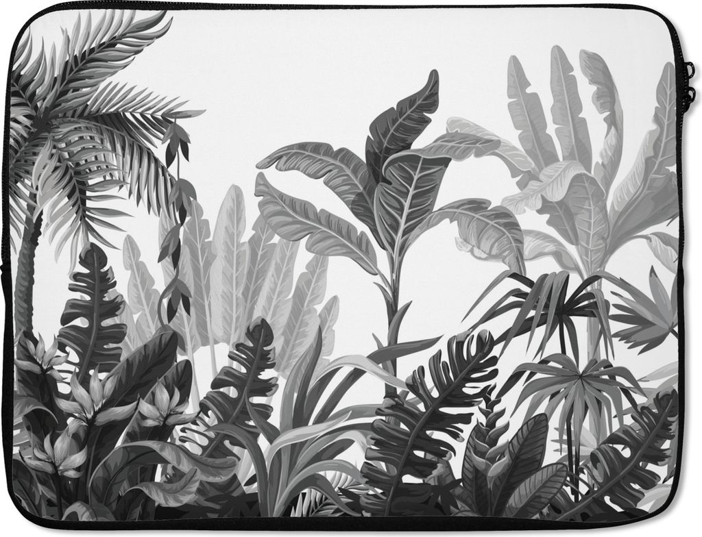 MuchoWow Laptop Hülle 17 Zoll Laptoptasche Design - Dschungel - Blätter - Zipper - Schutzabdeckung
