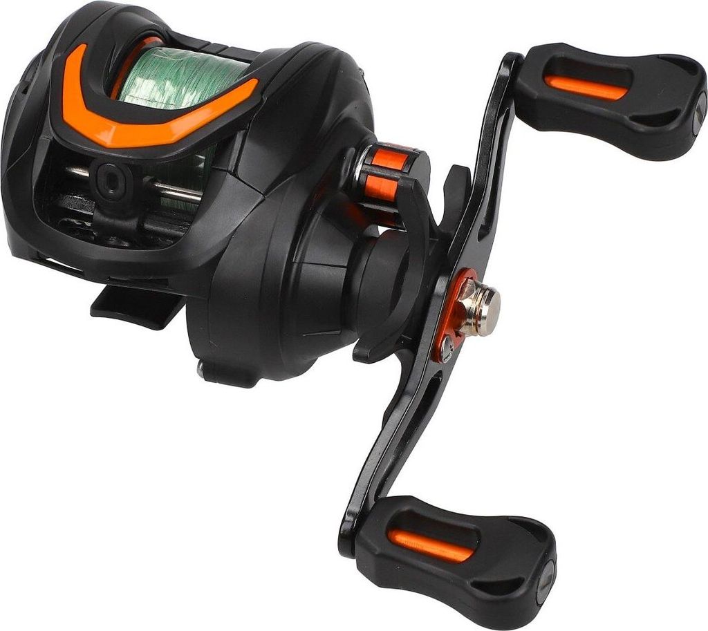 Mostal Baitcastrolle 301 LH IOX Braid bespult mit 0,15mm IOX 8X Schnur
