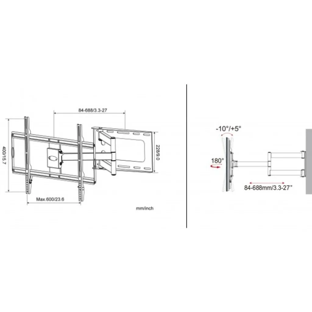 Support mural pour téléviseur LED LCD 32 à 70 pouces - 2