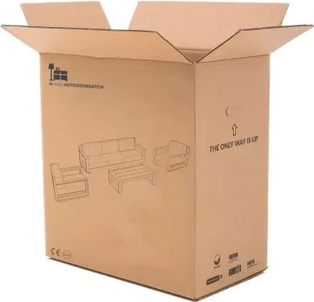 Loungeset - Matt Anthrazit - Aluminium - Tischplatte in Holzoptik - 3-teilig