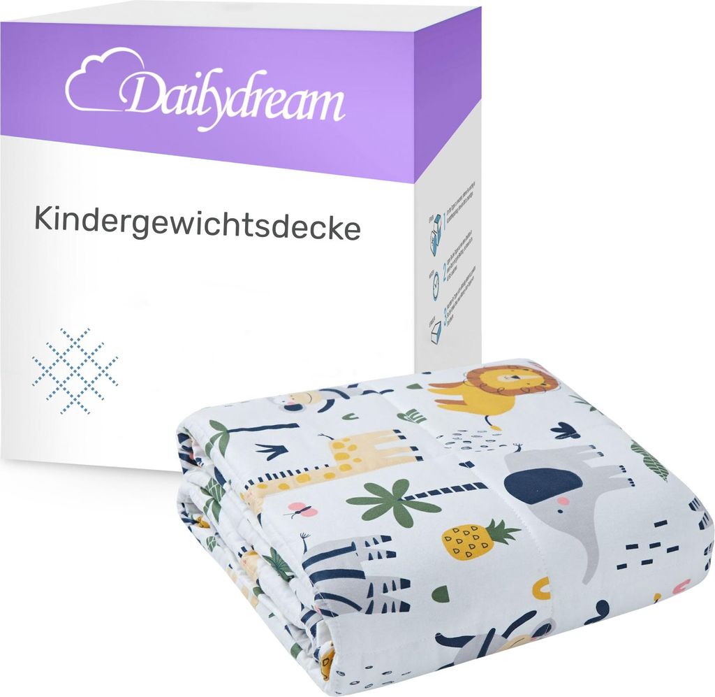 Gewichtsdecke für Kinder aus 100% Baumwolle, Edition "Safari" 3, 2 KG / 104x 150cm