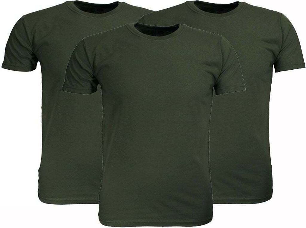 Fruit Of The Loom Blanko-Baumwoll-T-Shirts im 3er-Pack Olivgrün - L