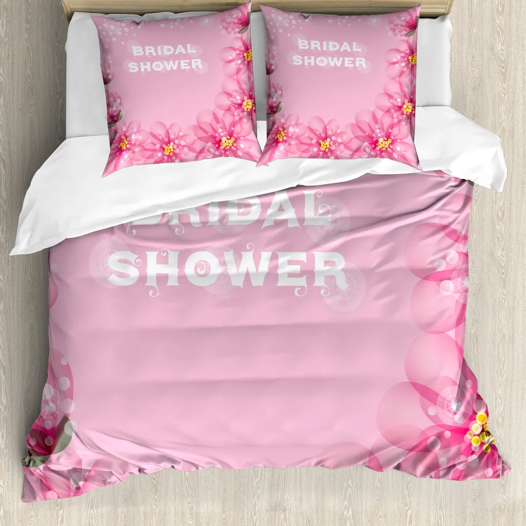 Housse de couette ABAKUHAUS Bridal Shower rose 155x220cm anti-acarien