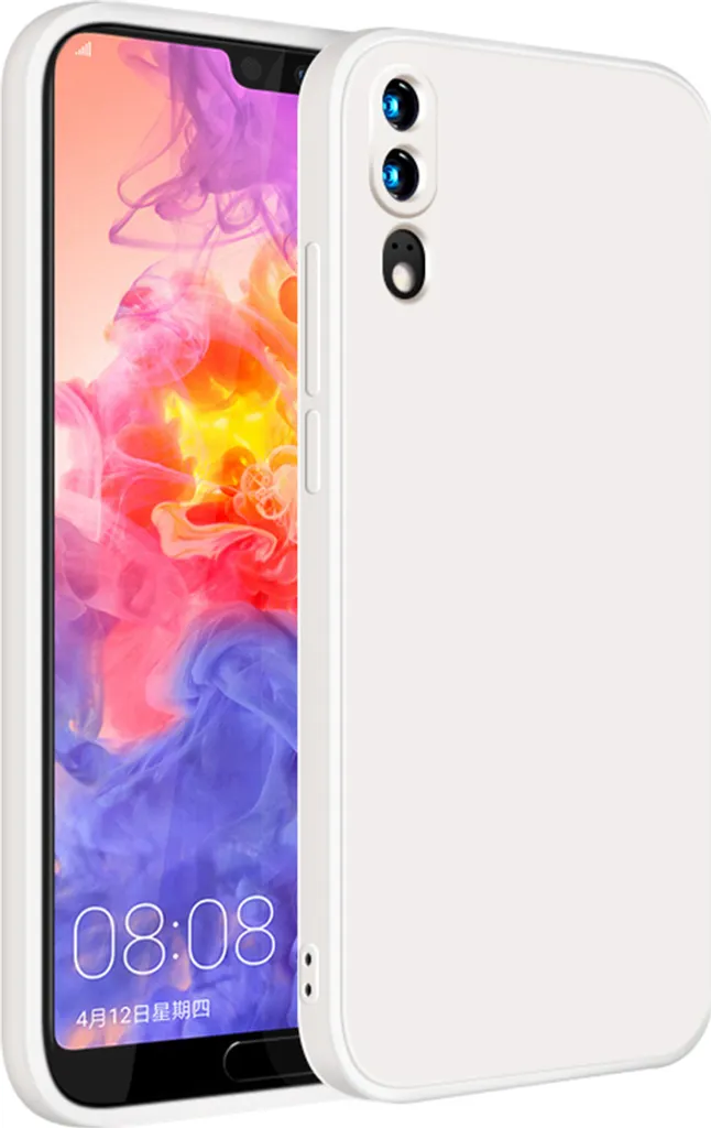 Custodia per Huawei P20 Morbido silicone liquido, custodia in gomma antiurto Bianco