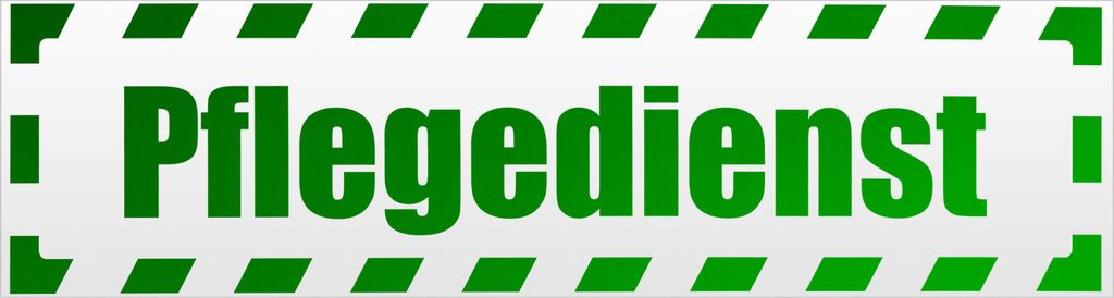 Kiwistar Pflegedienst gestreift Magnetschild Schild magnetisch - 45cm Grün - reflektierend - Magnetfolie für Auto PKW Kfz