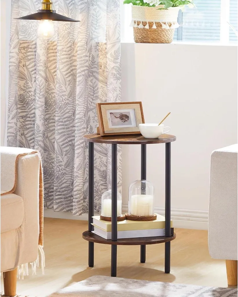 Table d'appoint ronde compacte idéale pour les petits espaces de vie - 2