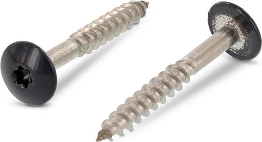 Trespo Fassadenschrauben 100 Stk. TORX Edelstahl A2 4,8 mm 60 mm RAL 7016 - Anthrazitgrau